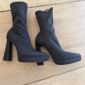 Zara Black Heeled Boots